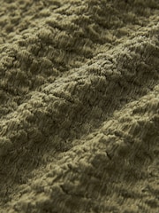 Khaki Green Short Sleeve Textured Column Jersey Dress - Image 6 of 6