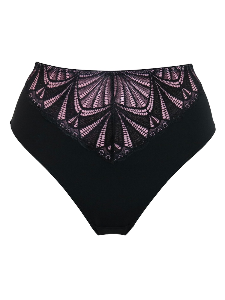 Pour Moi Black/Rose Midi New Romance Bikini Knickers - Image 2 of 3