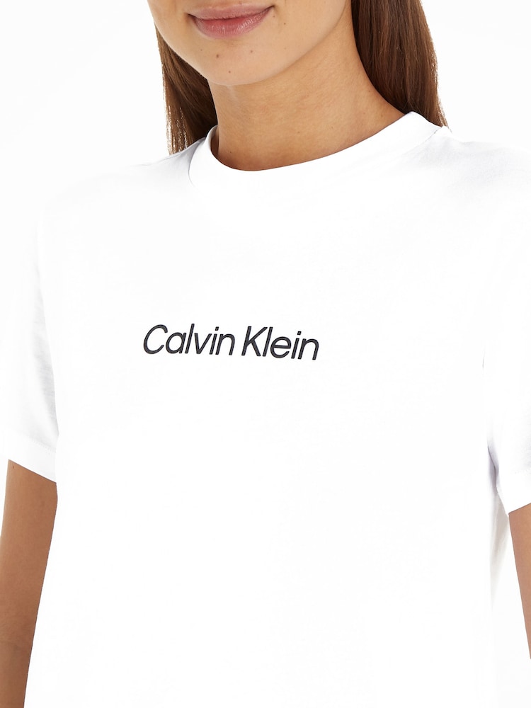 Calvin Klein White Hero Logo T-Shirt - Image 3 of 5