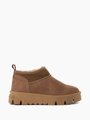 Dune London Brown Pod Faux Fur Lined Cropped Ankle Boots - Image 3 of 6