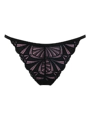 Pour Moi Black/Rose G-String New Romance Bikini Knickers - Image 3 of 4