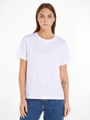 Calvin Klein White Smooth Cotton T-Shirt - Image 1 of 4