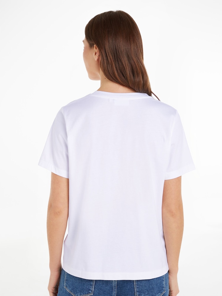 Calvin Klein White Smooth Cotton T-Shirt - Image 2 of 4
