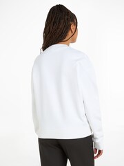 Calvin Klein White Hero Logo 100% Cotton Sweatshirt - Image 2 of 5
