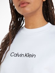 Calvin Klein White Hero Logo 100% Cotton Sweatshirt - Image 3 of 5