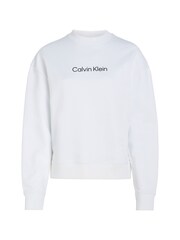 Calvin Klein White Hero Logo 100% Cotton Sweatshirt - Image 4 of 5