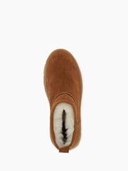 Dune London Dark Brown Pod Faux Fur Lined Cropped Ankle Boots - Image 6 of 6