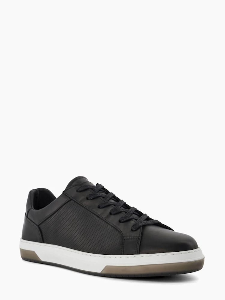 Dune London Black Tie Perf Detail Trainers - Image 2 of 5