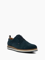 Dune London Blue Wide Fit Blaksley Plain Toe Hybrid Sole Shoes - Image 3 of 5
