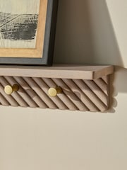 Natural Valencia Wall Shelf and Hooks - Image 2 of 5
