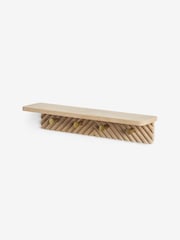 Natural Valencia Wall Shelf and Hooks - Image 3 of 5