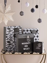 Monochrome Humbugs Christmas 4 Pack Gift Bags - Image 1 of 2