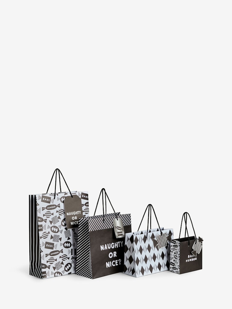 Monochrome Humbugs Christmas 4 Pack Gift Bags - Image 2 of 2