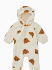 Mori Cream Teddy Bear Recycled Sherpa Pramsuit - Image 2 of 5