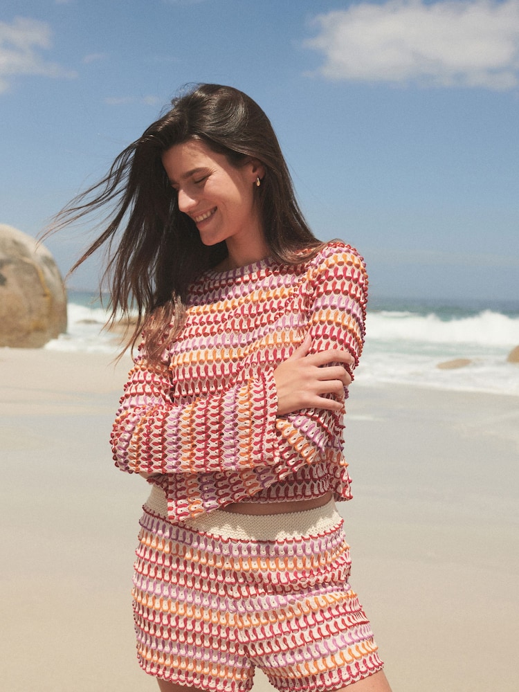 Pink Crochet Shorts - Image 1 of 4