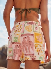 Ecru Postcard Print Elasticated Waist Jersey Shorts - Image 2 of 5