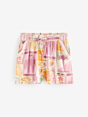 Ecru Postcard Print Elasticated Waist Jersey Shorts - Image 4 of 5