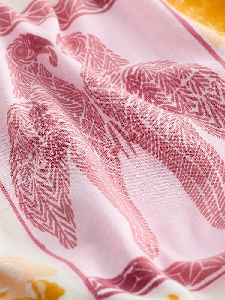 Ecru Postcard Print Elasticated Waist Jersey Shorts - Image 5 of 5