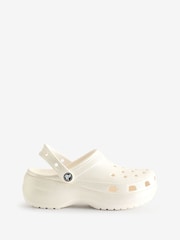 Crocs Grey Classic Platform Glitter Clogs - Image 1 of 8