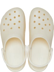 Crocs Grey Classic Platform Glitter Clogs - Image 3 of 8