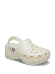 Crocs Grey Classic Platform Glitter Clogs - Image 4 of 8