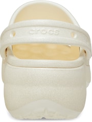 Crocs Grey Classic Platform Glitter Clogs - Image 5 of 8