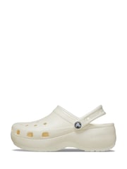 Crocs Grey Classic Platform Glitter Clogs - Image 6 of 8