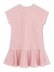 KENZO KIDS Pink Paris Logo Peplum Short Sleeve Dress - Image 2 of 2