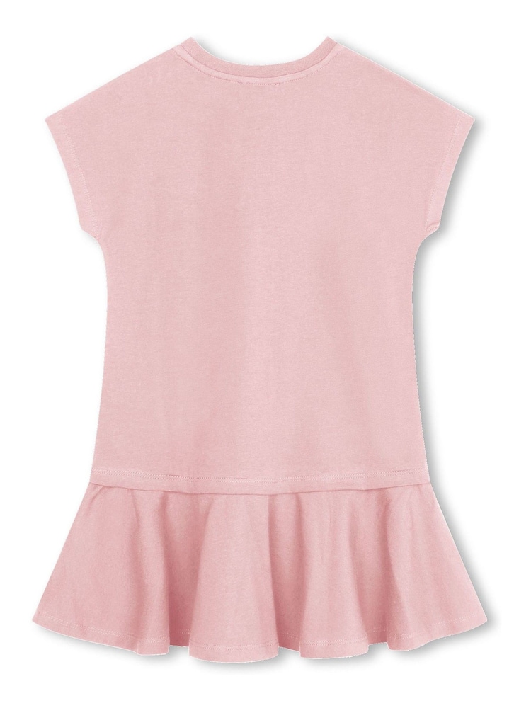 KENZO KIDS Pink Paris Logo Peplum Short Sleeve Dress - Image 2 of 2 KENZO KIDS Pink Paris Logo Peplum Short Sleeve Dress - Image 2 of 2
