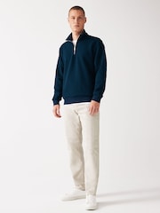 Hell Steinfarben - Premium Gewaschene Stretch Chinos Hose in schmaler Passform​​​​​​​ - Bild 2 von 10
