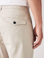Hell Steinfarben - Premium Gewaschene Stretch Chinos Hose in schmaler Passform​​​​​​​ - Bild 6 von 10