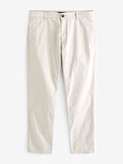Hell Steinfarben - Premium Gewaschene Stretch Chinos Hose in schmaler Passform​​​​​​​ - Bild 7 von 10