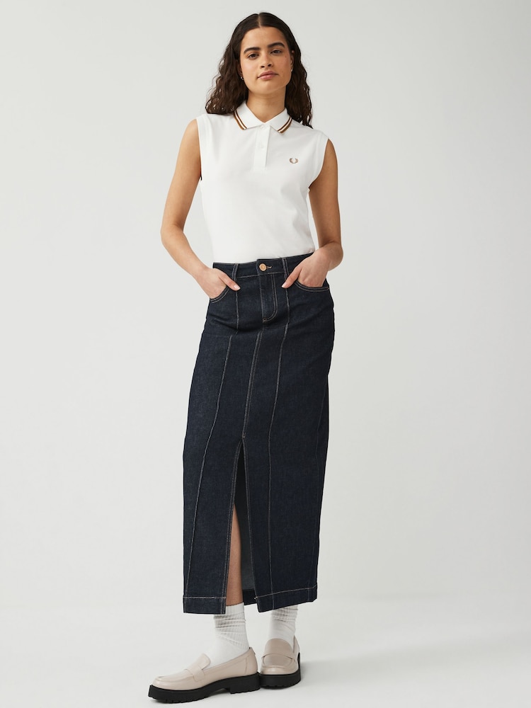 Fred Perry Womens Sleeveless Twin Tipped Polo Shirt - Image 2 of 4
