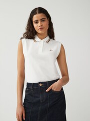 Fred Perry Womens Sleeveless Twin Tipped Polo Shirt - Image 4 of 4