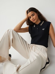 Fred Perry Womens Sleeveless Twin Tipped Polo Shirt - Image 1 of 5