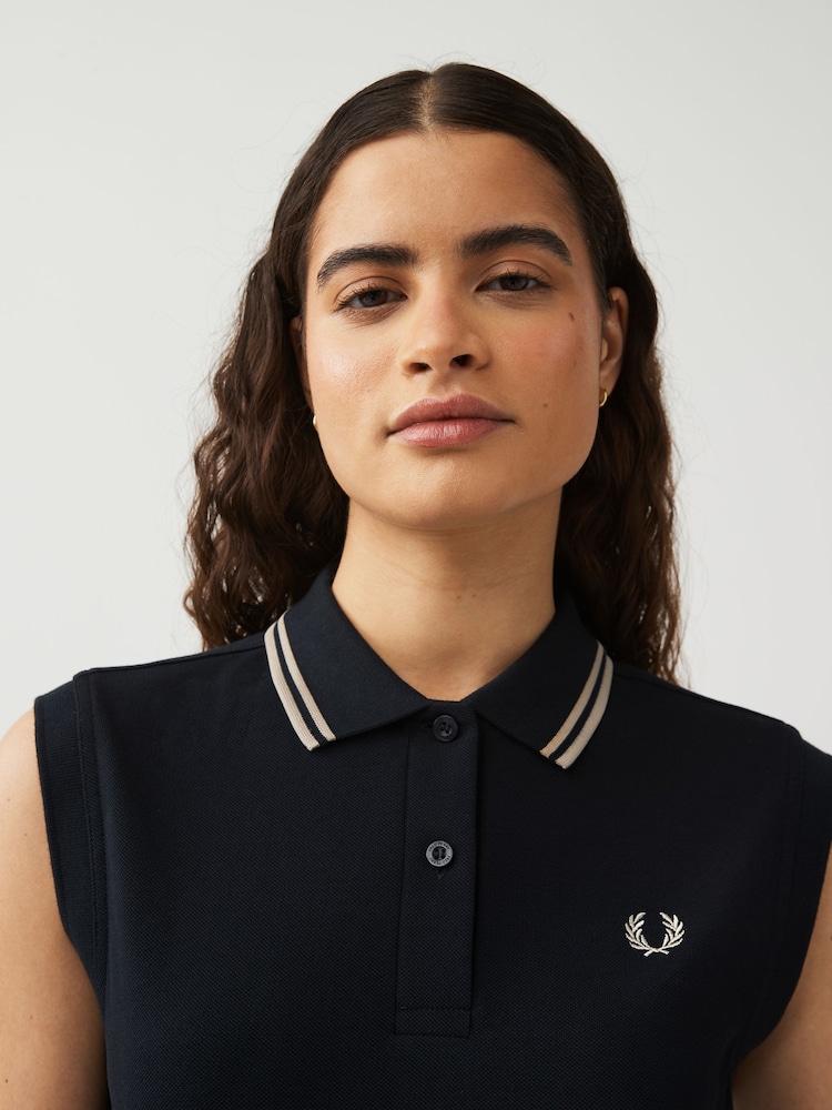 Fred Perry Womens Sleeveless Twin Tipped Polo Shirt - Image 5 of 5