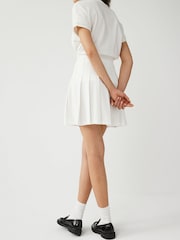 Fred Perry Womens Lace Tape Pleated White Skirt - Image 4 of 4