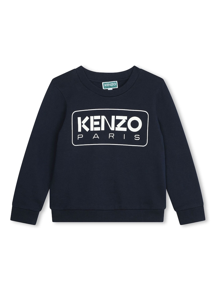 KENZO KIDS Blue Paris Logo Crew Sweatshirt - Image 1 of 2 KENZO KIDS Blue Paris Logo Crew Sweatshirt - Image 1 of 2