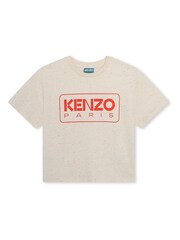 חולצת בטן עם שרוולים קצרים ולוגו בגוון טבעי של KENZO KIDS דגם Paris - תמונה 1 מתוך 2