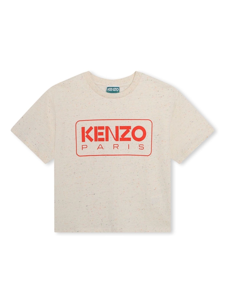 חולצת בטן עם שרוולים קצרים ולוגו בגוון טבעי של KENZO KIDS דגם Paris - תמונה 1 מתוך 2