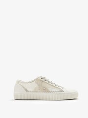 Fred Perry Womens Ecru White Hughes Mesh Trainers - Image 1 of 1