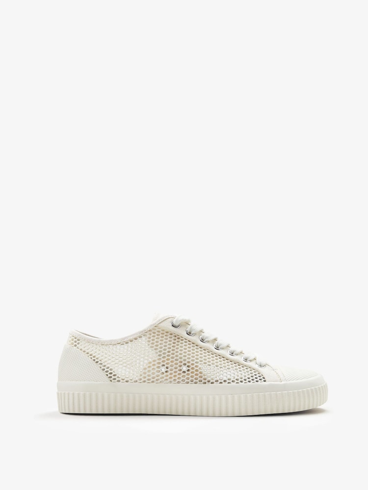 Fred Perry Womens Ecru White Hughes Mesh Trainers - Image 1 of 1 Fred Perry Womens Ecru White Hughes Mesh Trainers - Image 1 of 1