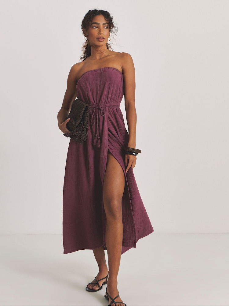 Simply Be Purple Bandeau Beach Dress - Image 1 of 4