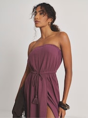 Simply Be Purple Bandeau Beach Dress - Image 2 of 4