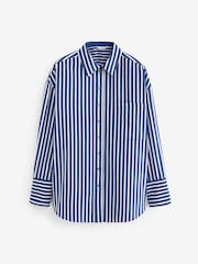 Cobalt Blue Stripe Oversized Shirt - Image 5 of 6