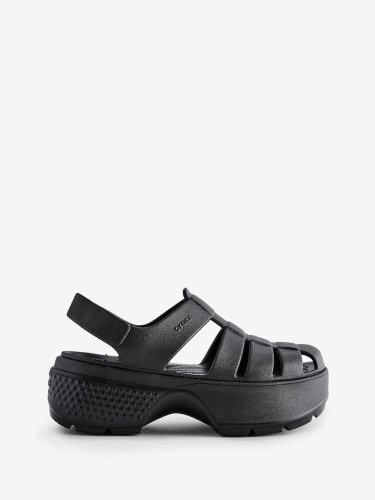 Crocs Black Stomp Fisherman Sandals - Image 1 of 4