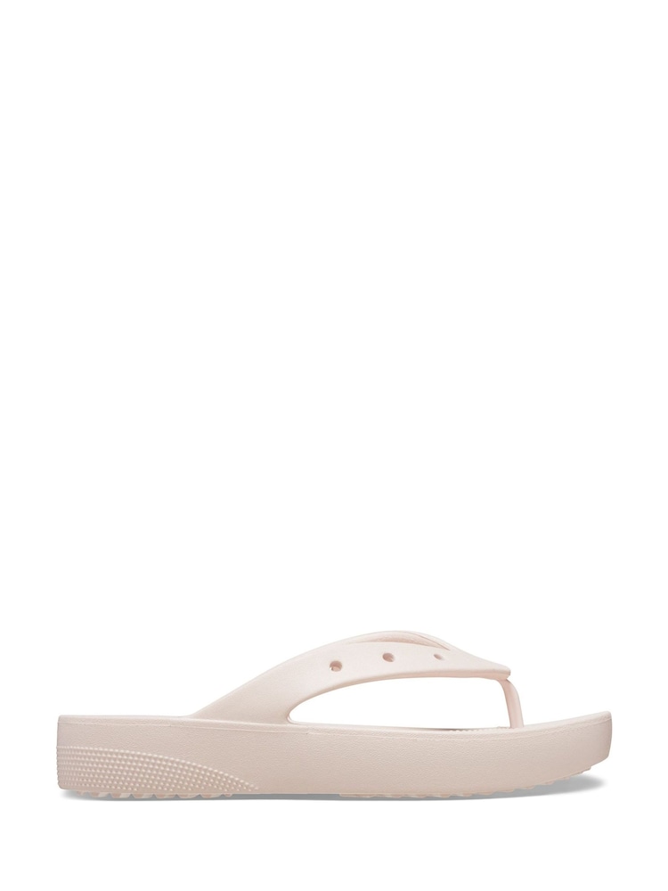 Crocs Cream Classic Platform Flip Flops - Image 1 of 5