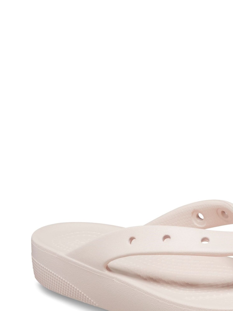 Crocs Cream Classic Platform Flip Flops - Image 2 of 5