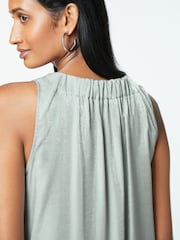 Silver Sleeveless Column V-Neck Midi Dress - Image 6 of 12