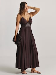 Simply Be Brown Lace Beach Dress - Image 1 of 4